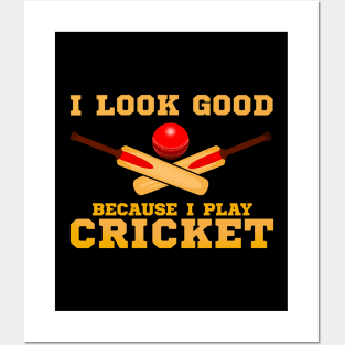 I Look Good Because I Play Cricket Funny Cricketer Posters and Art